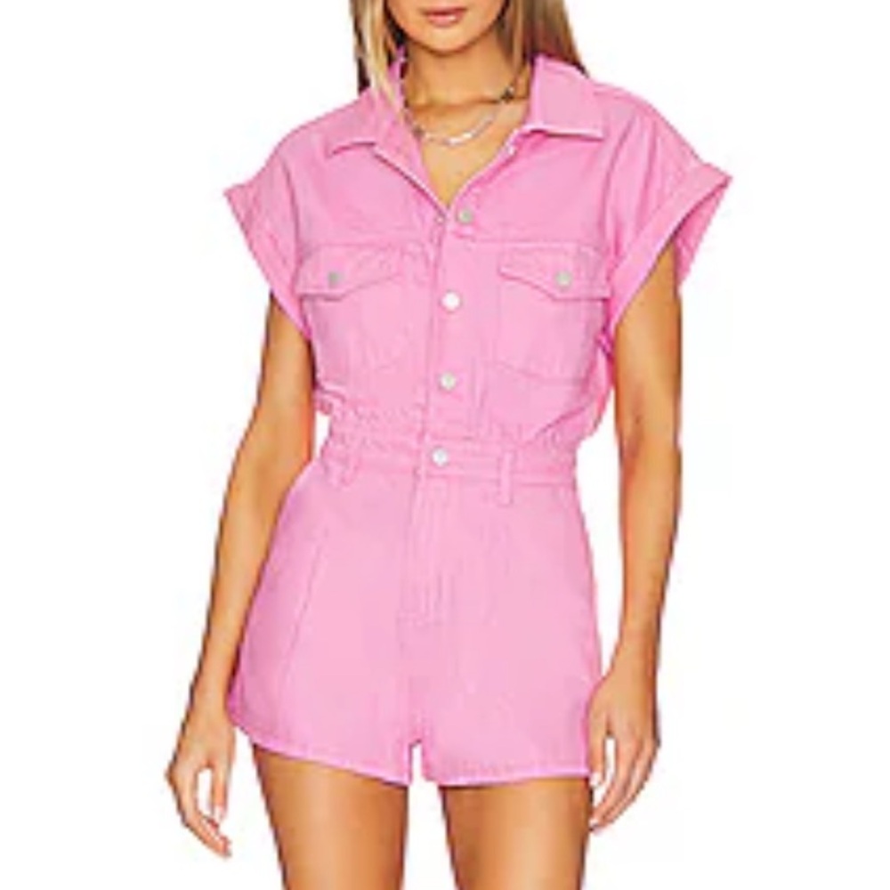 Blank NYC Pink Denim Romper